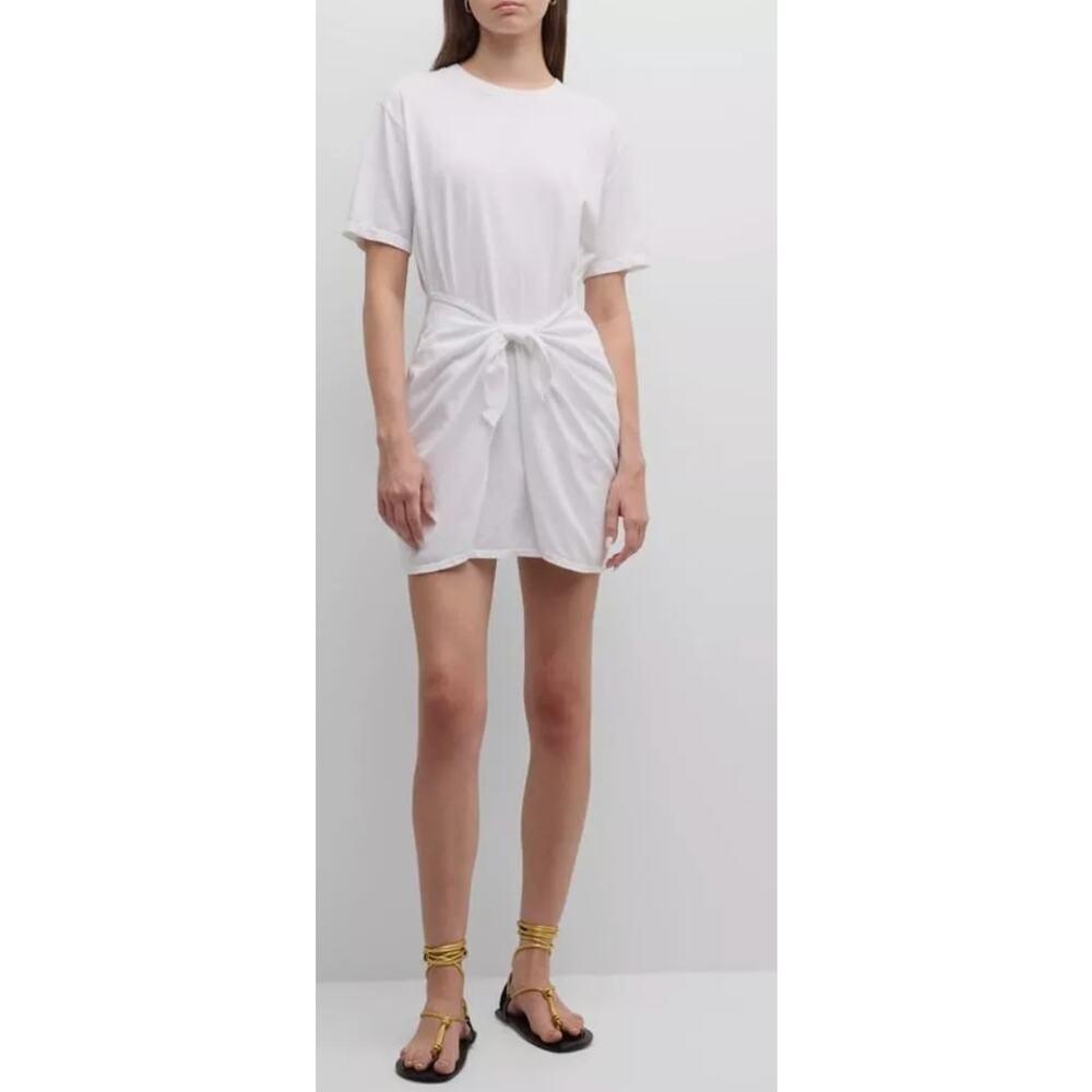 Xirena NWT Women's Emme Shirt Dress White Minimalist Modern Short Sleeves Size M